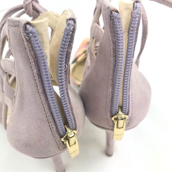 Marc Fisher TRUTHE Colorful Floral Pointed Toe Faux Lavender Suede Zip Back Heel - Picture 10 of 16